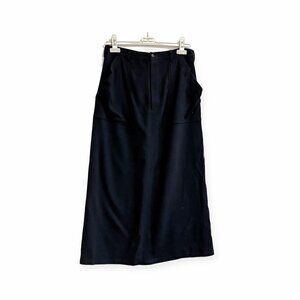 Vintage Y’s Yohji Yamamoto Black wool midi skirt, One size